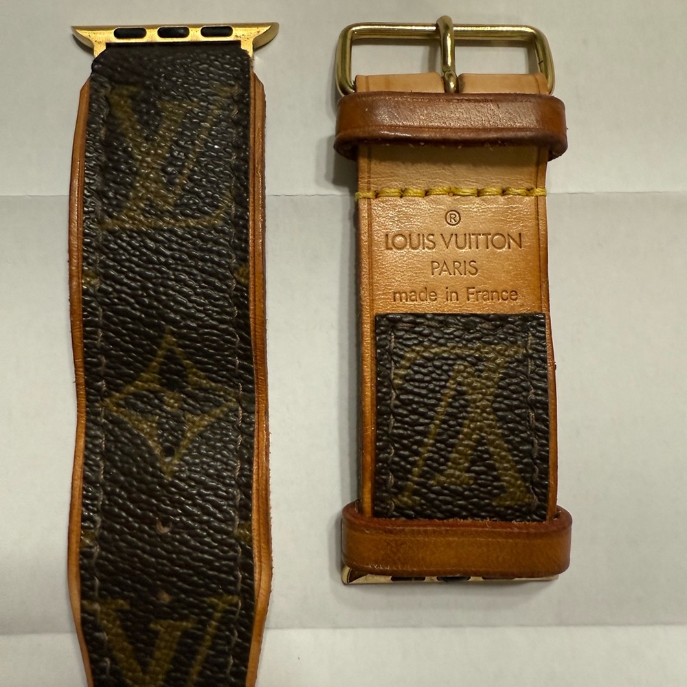 Louis Vuitton Brown and Gold Watch Strap